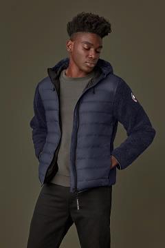Ropa Canada Goose Hombre Mexico - HyBridge Forro Polar Azul Oscuro Marino HF2813690